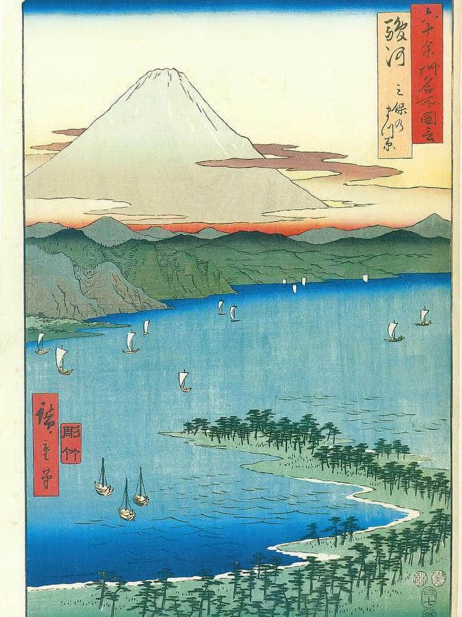 Mount Fuji Seen Across A Bay By Hiroshige Fine Art Print