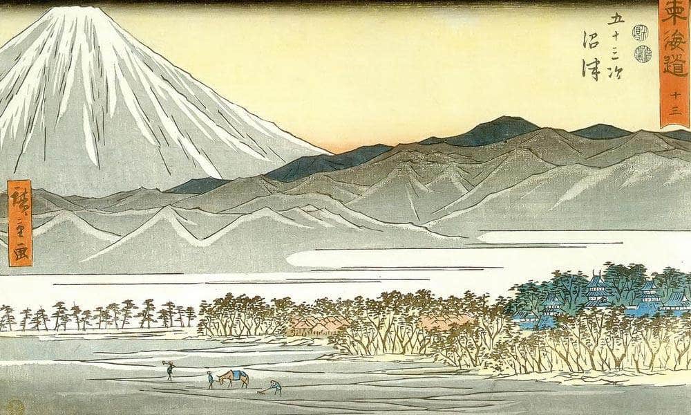 Mount Fuji Seen Across A Plain By Hiroshige Fine Art Print