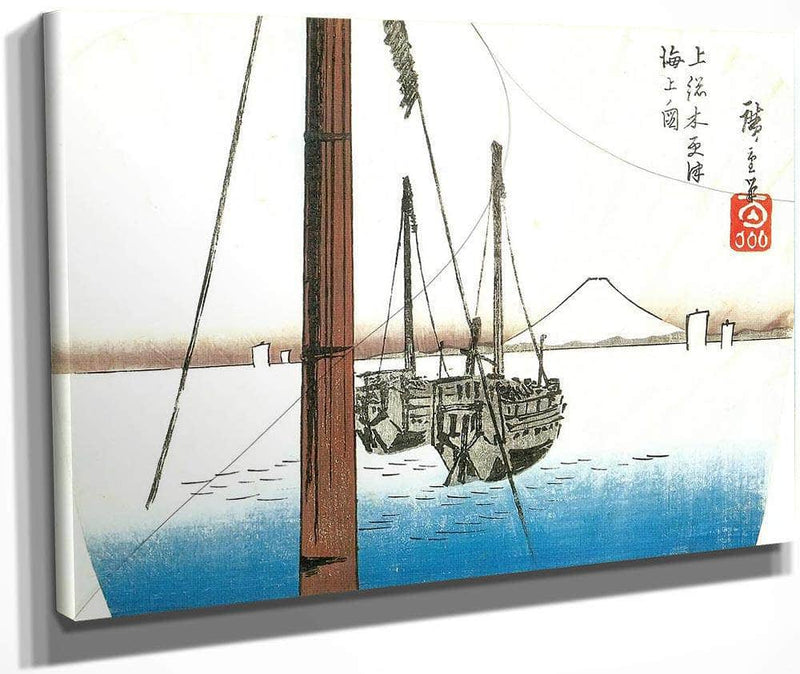 Mount Fuji Seen Across The Water By Hiroshige Fine Art Print