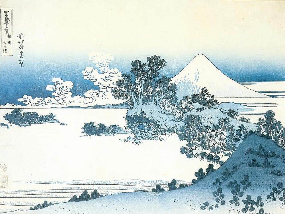 Mount Fuji Seen From Shichirigahama By Hokusai Fine Art Print