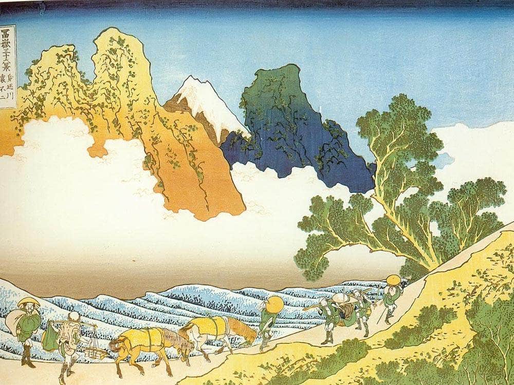 Mount Fuji Seen From The Banks Of Minobu River By Hokusai Fine Art Print