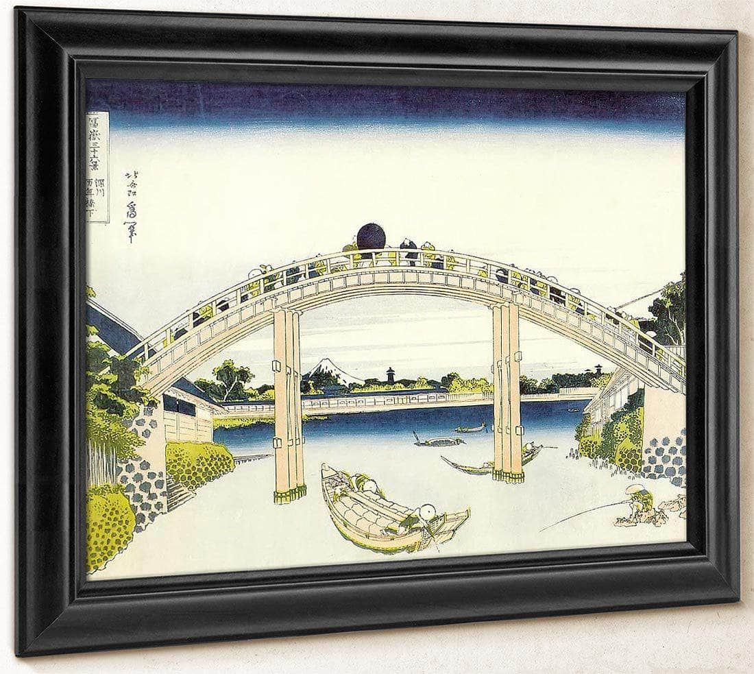 Mount Fuji Seen Through The Piers Of Mannenbashi By Hokusai Fine Art Print