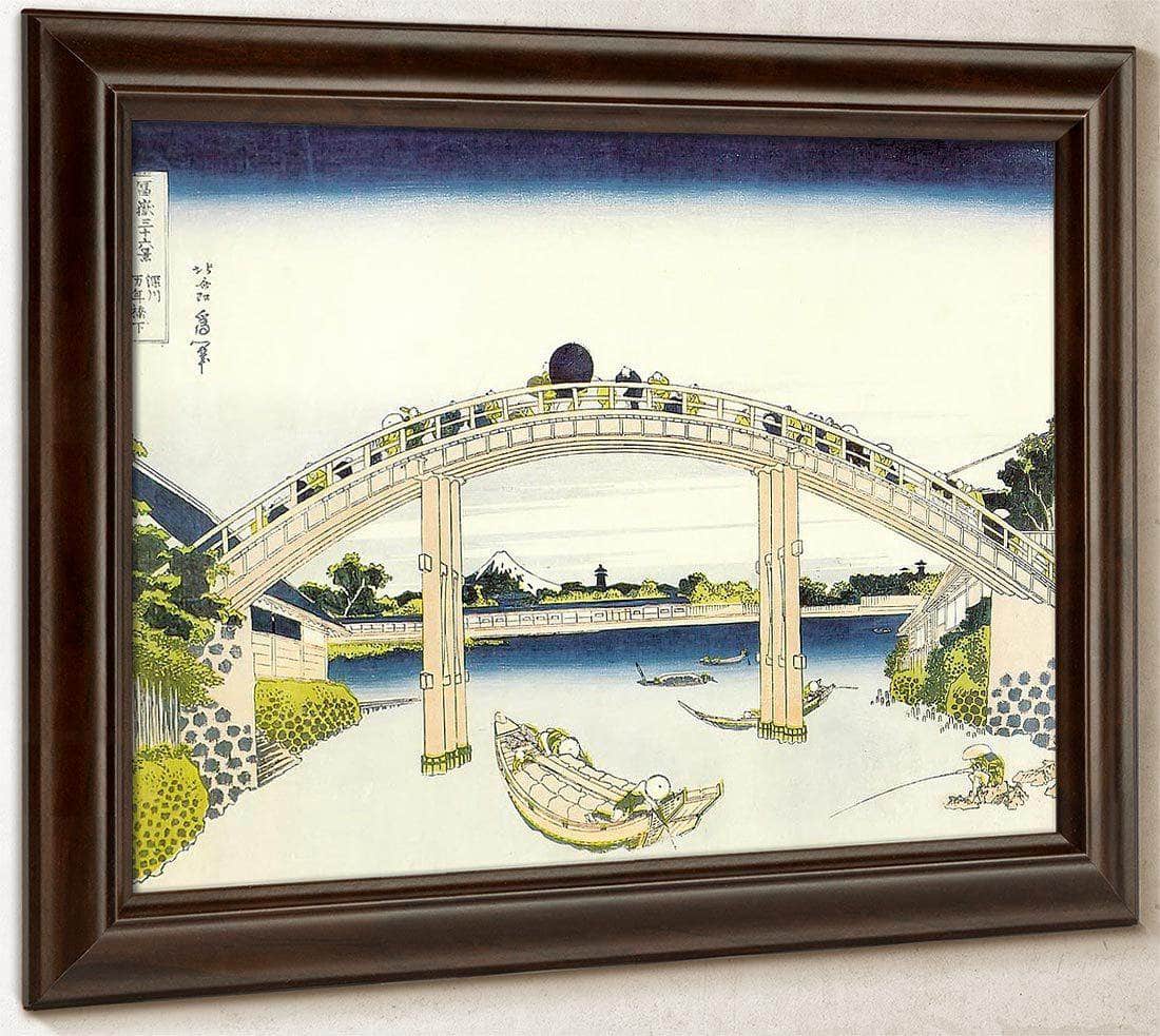 Mount Fuji Seen Through The Piers Of Mannenbashi By Hokusai Fine Art Print