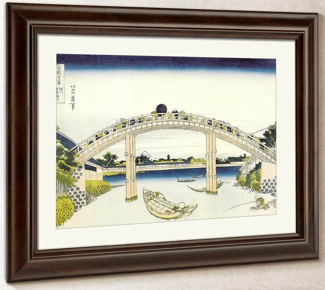 Mount Fuji Seen Through The Piers Of Mannenbashi By Hokusai Fine Art Print