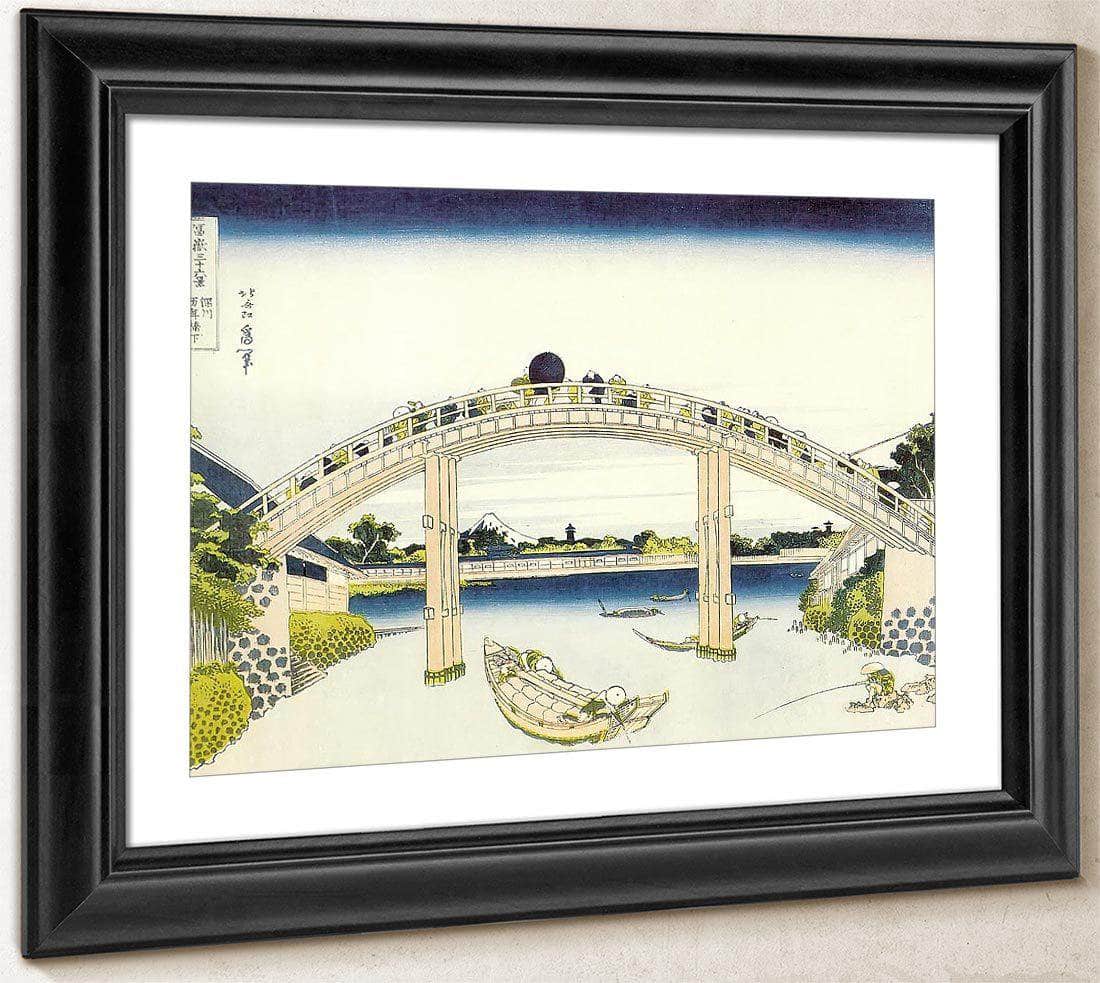 Mount Fuji Seen Through The Piers Of Mannenbashi By Hokusai Fine Art Print