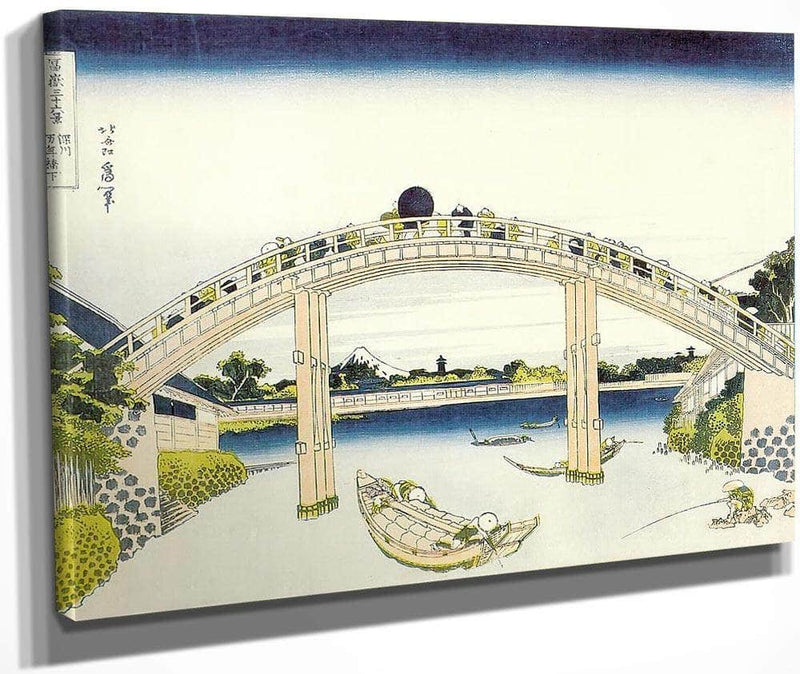 Mount Fuji Seen Through The Piers Of Mannenbashi By Hokusai Fine Art Print