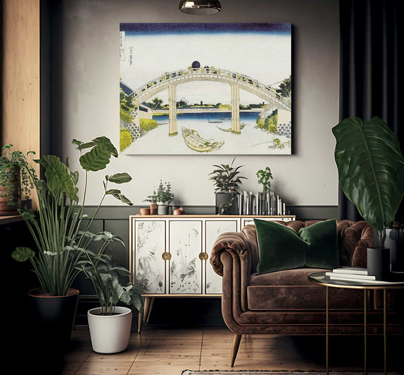 Mount Fuji Seen Through The Piers Of Mannenbashi By Hokusai Fine Art Print