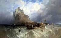Mount St Michael, Cornwall Painting Clarkson Stanfield Canvas Art Fine Art Print