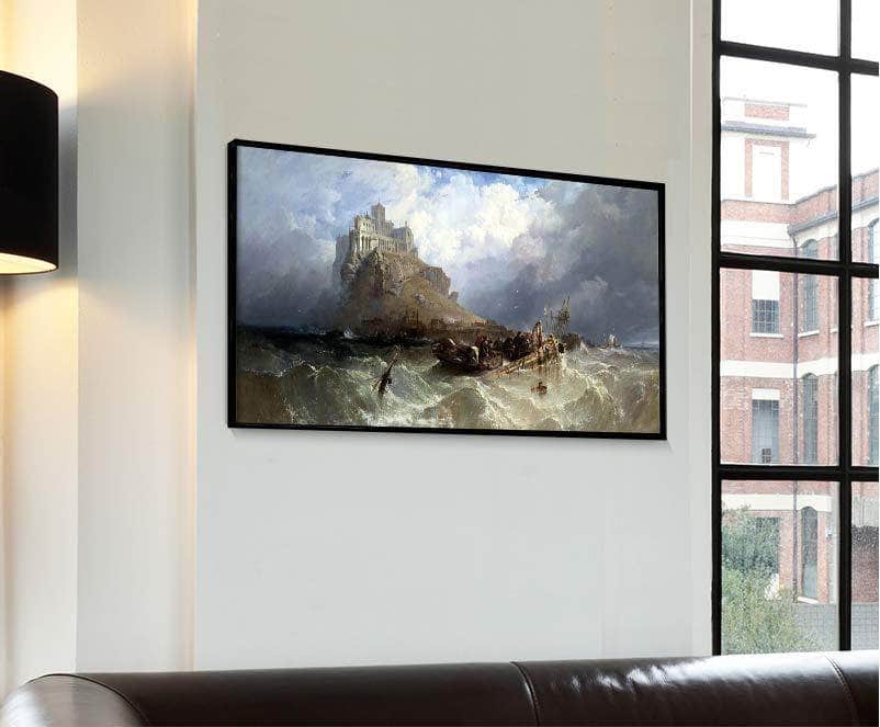 Mount St Michael, Cornwall Painting Clarkson Stanfield Canvas Art Fine Art Print