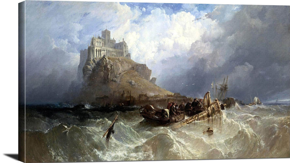 Mount St Michael, Cornwall Painting Clarkson Stanfield Canvas Art Fine Art Print