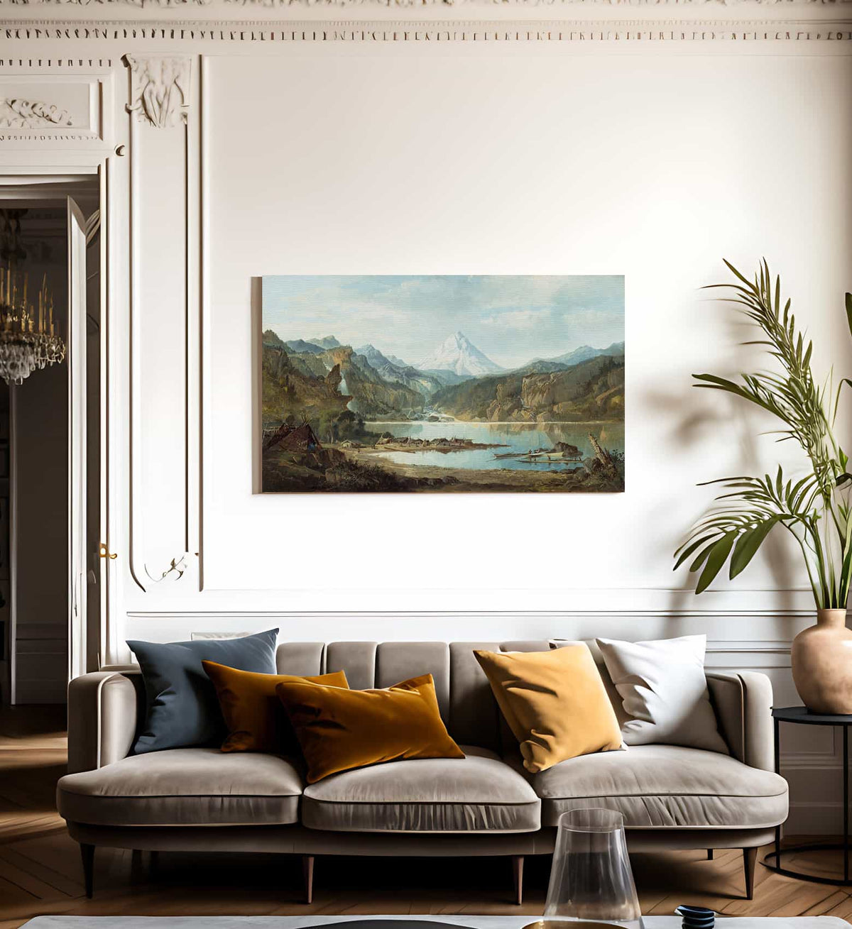 Mountain Landscape With Indians By John Mix Stanley Fine Art Print