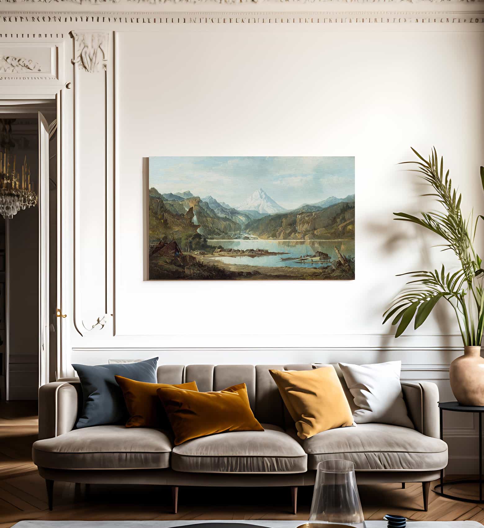 Mountain Landscape With Indians By John Mix Stanley Fine Art Print