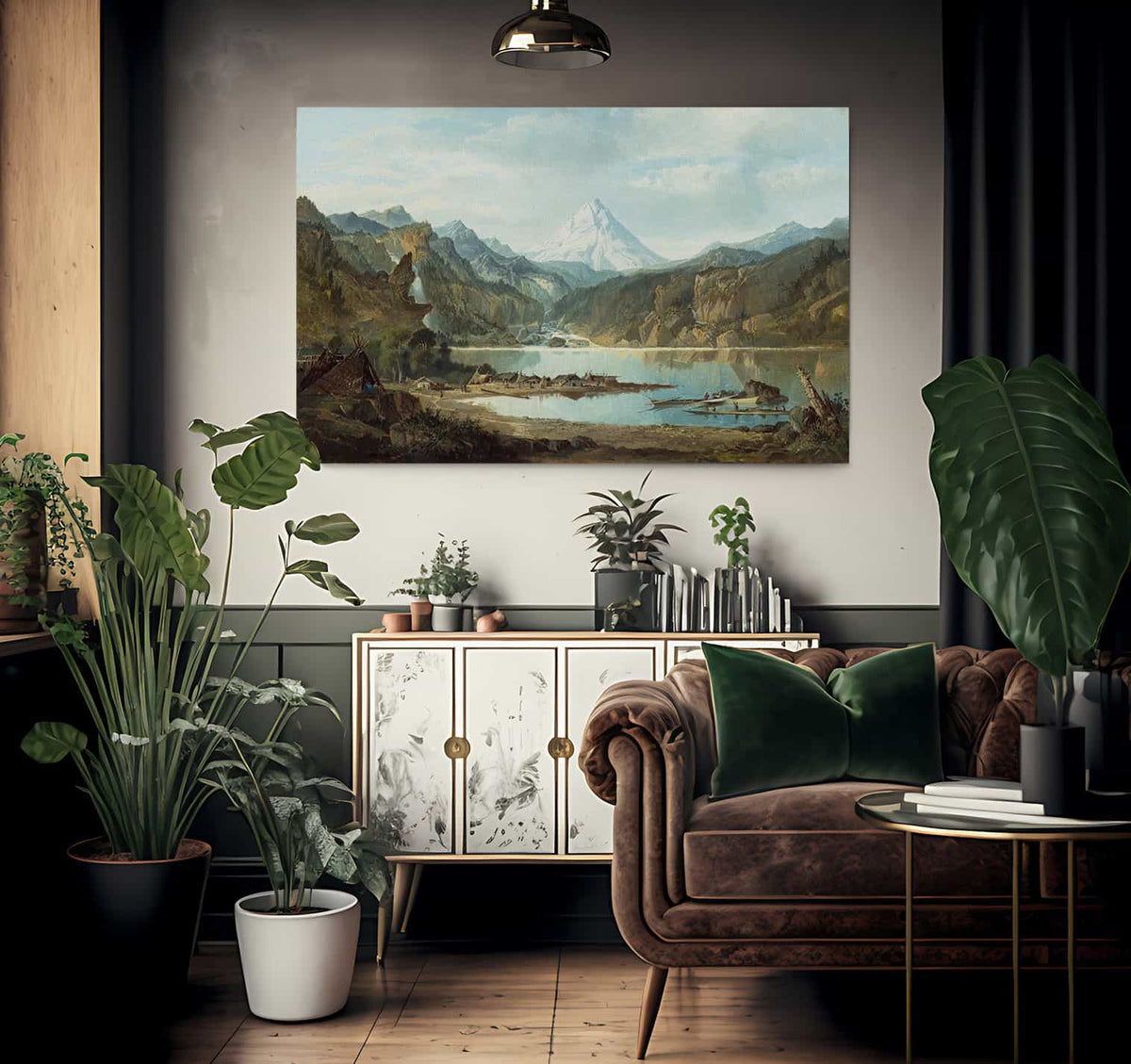 Mountain Landscape With Indians By John Mix Stanley Fine Art Print