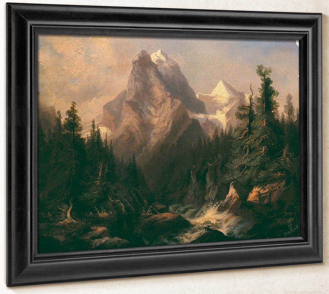 Mountain Scene By Thomas Moran Fine Art Print