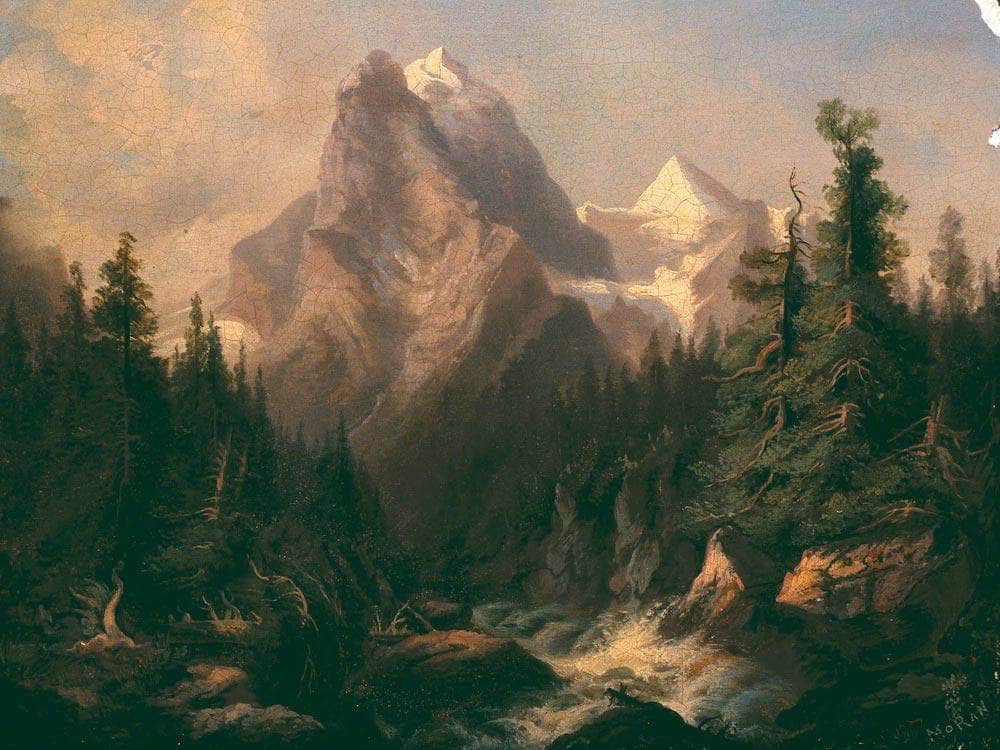 Mountain Scene By Thomas Moran Fine Art Print