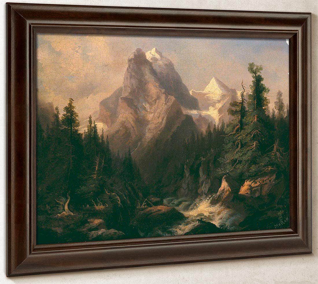 Mountain Scene By Thomas Moran Fine Art Print