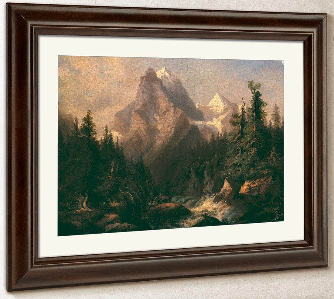 Mountain Scene By Thomas Moran Fine Art Print