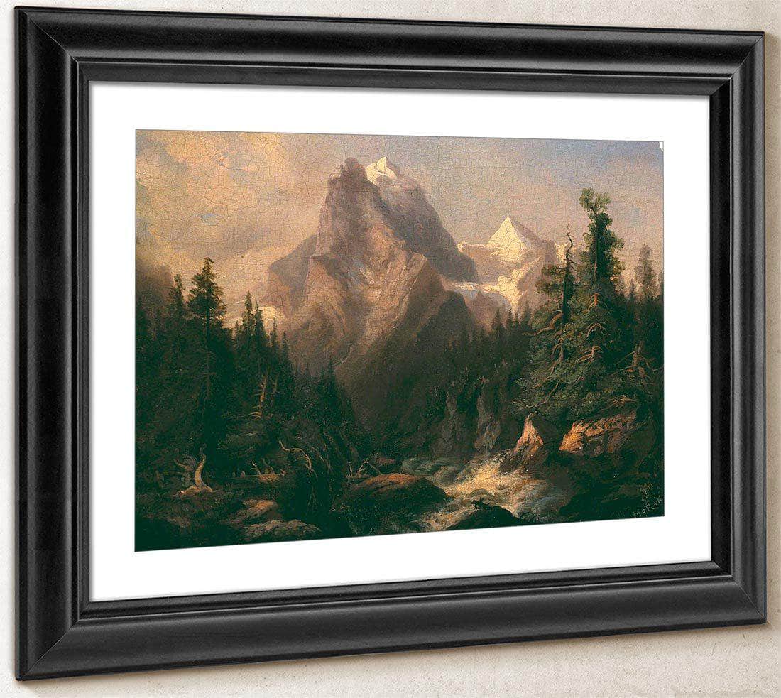 Mountain Scene By Thomas Moran Fine Art Print