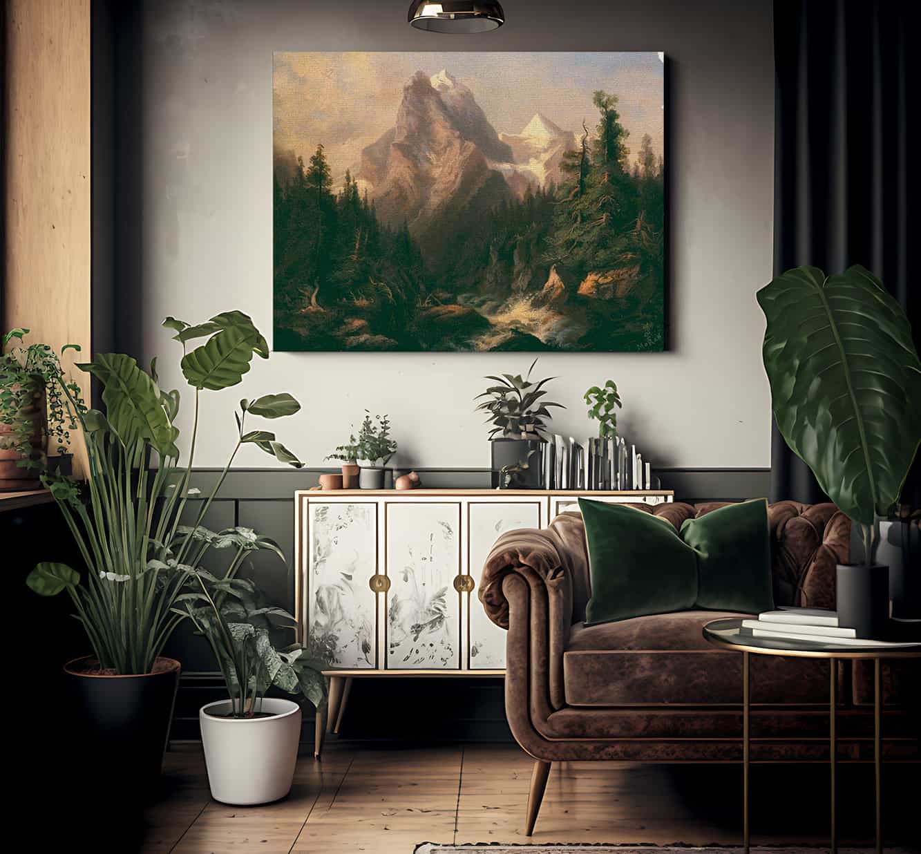 Mountain Scene By Thomas Moran Fine Art Print