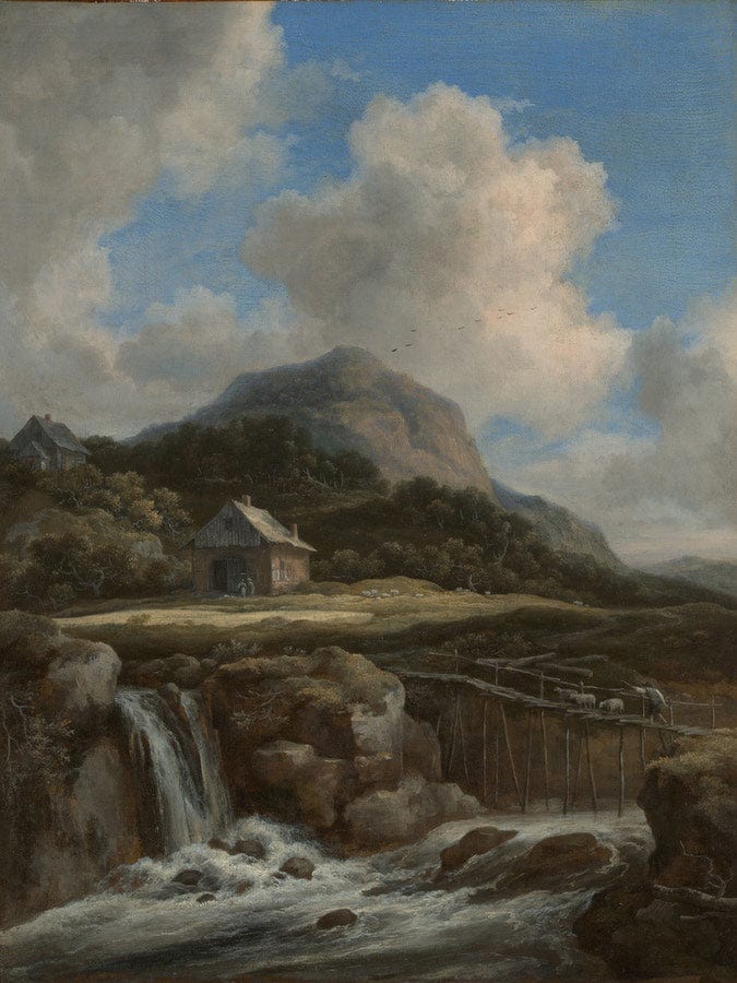 Mountain Torrent By Jacob Van Rusdael Fine Art Print