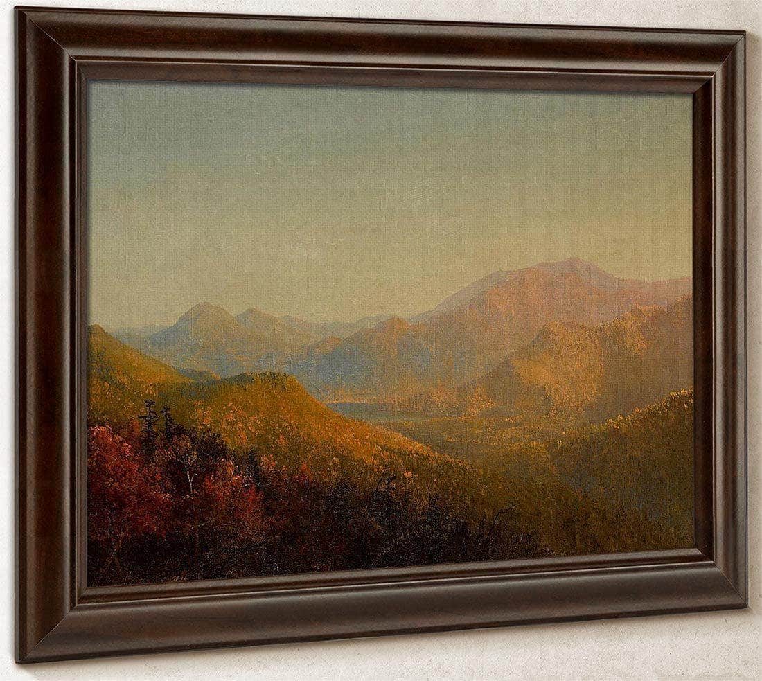 Mountains And Lake In Autumn By Circle Of By Sanford Robinson Gifford Fine Art Print