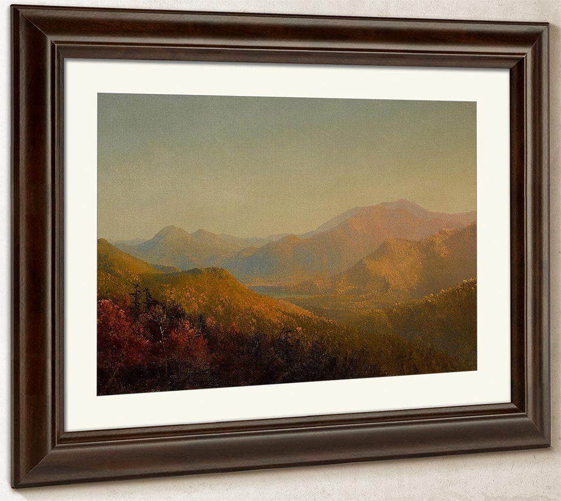 Mountains And Lake In Autumn By Circle Of By Sanford Robinson Gifford Fine Art Print
