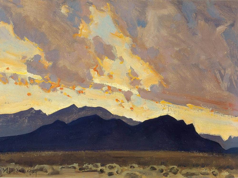 Mountains And Rainstorm By Maynard Dixon Fine Art Print