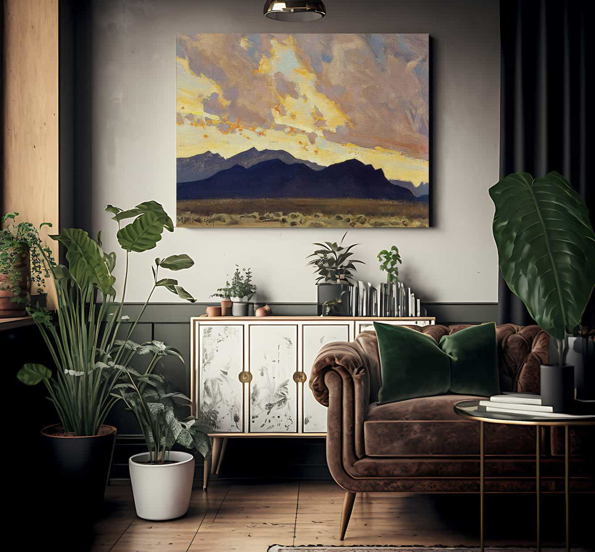 Mountains And Rainstorm By Maynard Dixon Fine Art Print