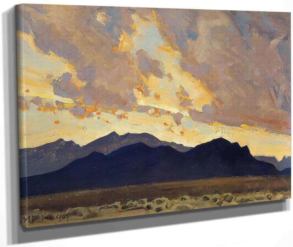 Mountains And Rainstorm By Maynard Dixon Fine Art Print