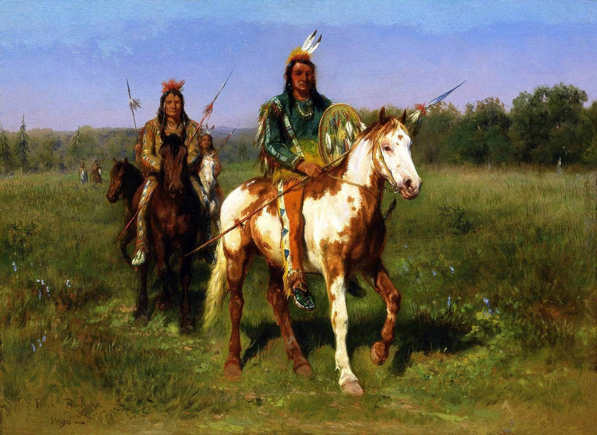 Mounted Indians Carrying Spears Painting Rosa Bonheur Canvas Art Fine Art Print