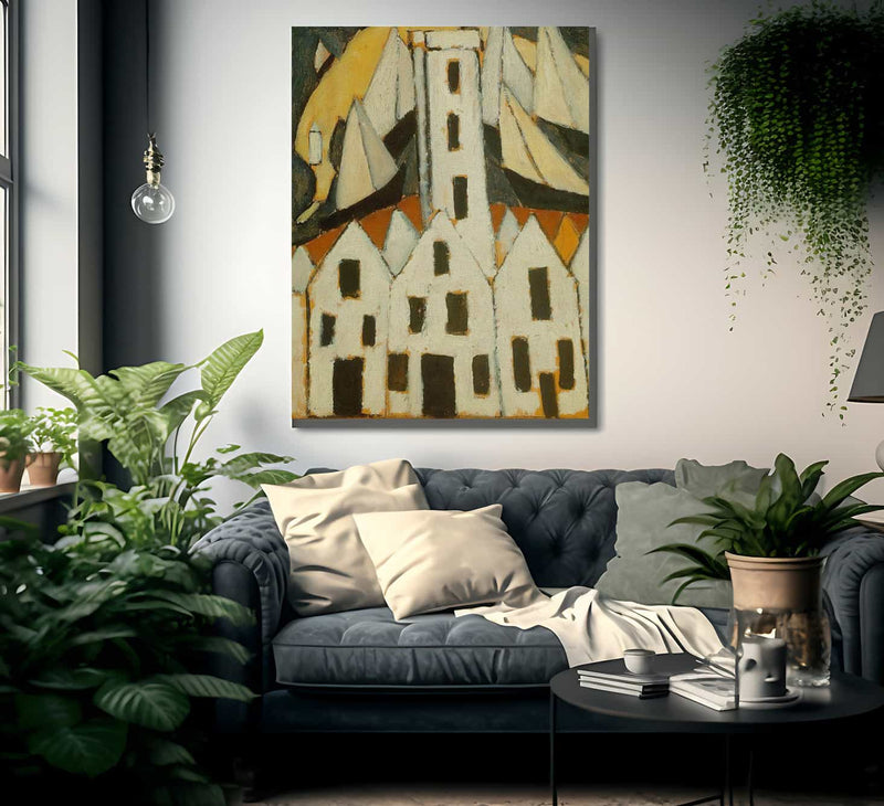 Movement No 5 Provincetown Houses By Marsden Hartley Fine Art Print