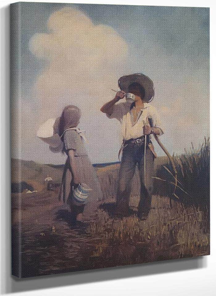 Mowing 1907 By N.C. Wyeth Fine Art Print