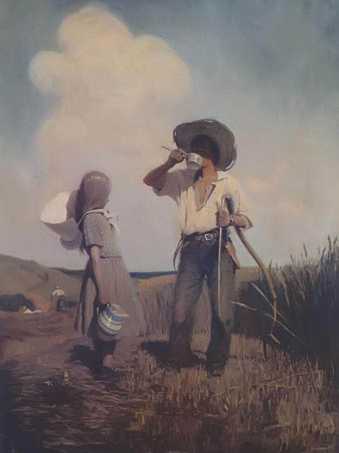 Mowing 1907 By N.C. Wyeth Fine Art Print
