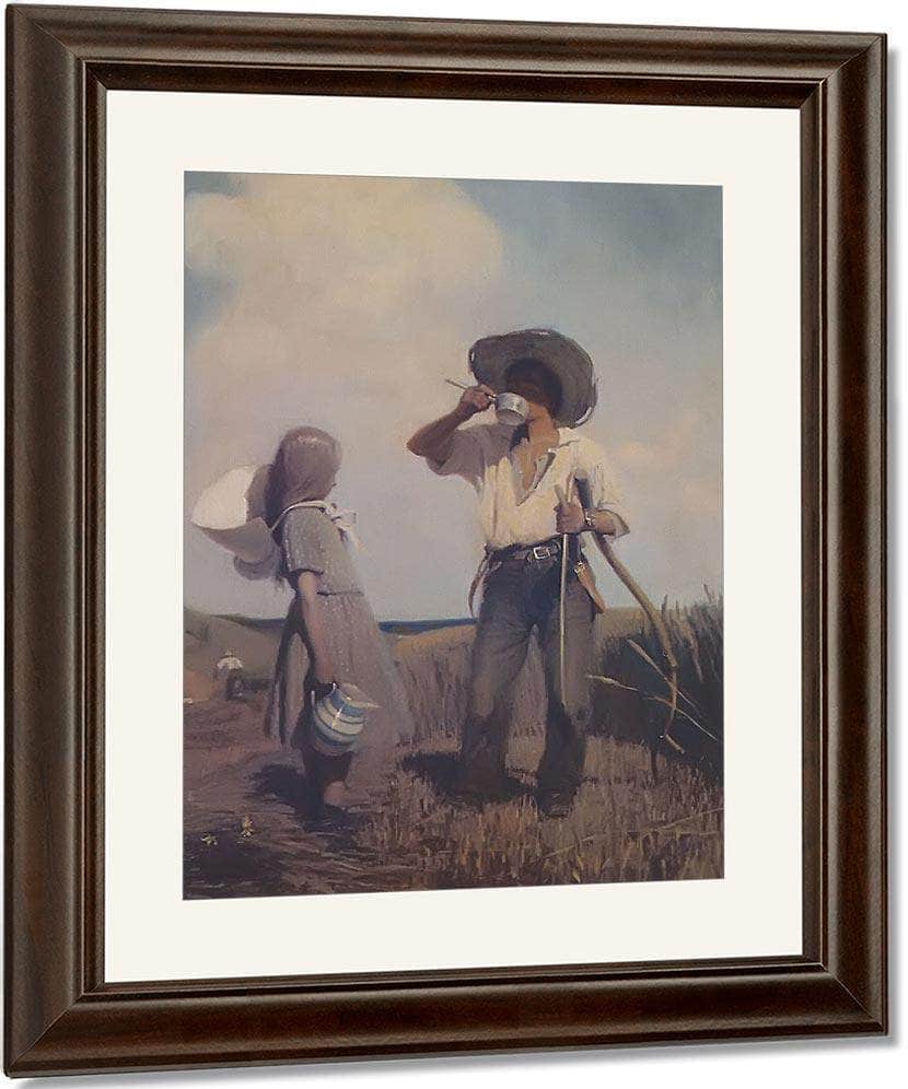 Mowing 1907 By N.C. Wyeth Fine Art Print
