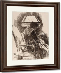 Mrs. Hassam, Knitting By Childe Hassam Fine Art Print