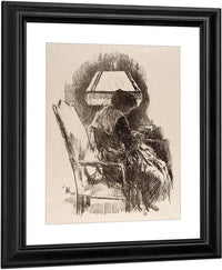 Mrs. Hassam, Knitting By Childe Hassam Fine Art Print