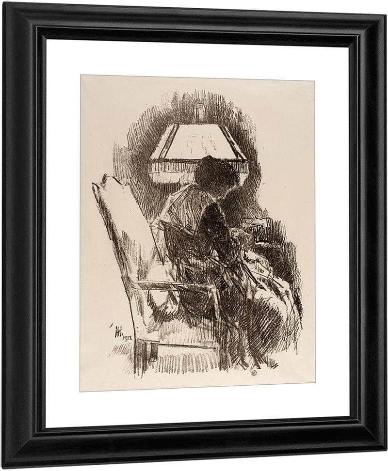 Mrs. Hassam, Knitting By Childe Hassam Fine Art Print