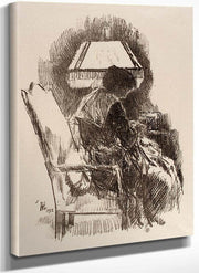 Mrs. Hassam, Knitting By Childe Hassam Fine Art Print