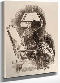 Mrs. Hassam, Knitting By Childe Hassam Fine Art Print