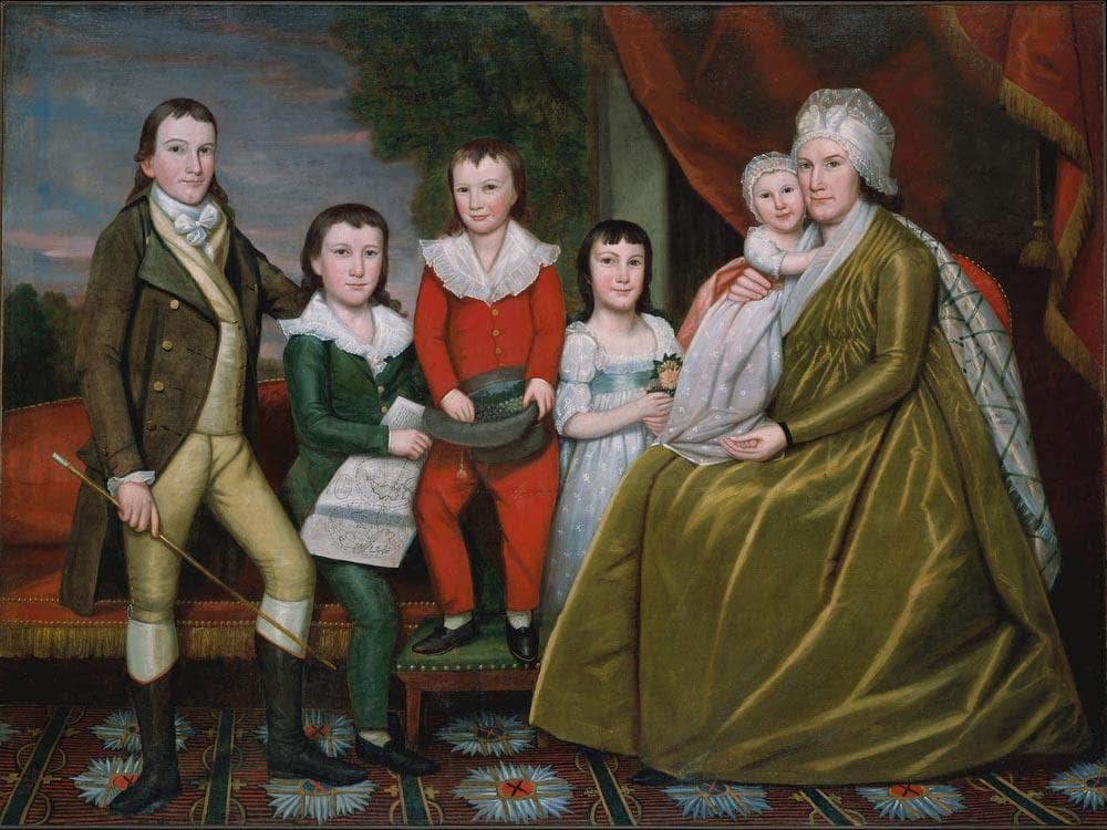 Mrs. Noah Smith And Her Children By Ralph Earl Fine Art Print