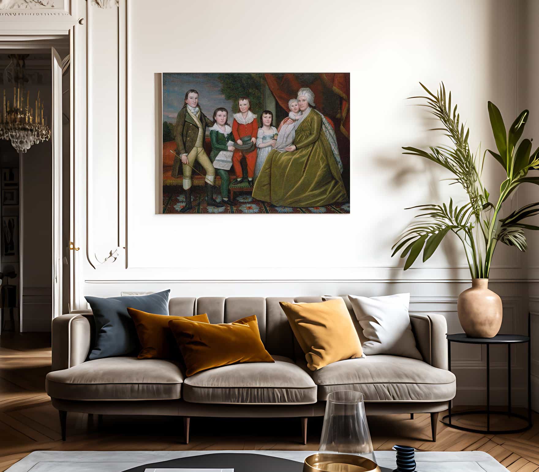 Mrs. Noah Smith And Her Children By Ralph Earl Fine Art Print