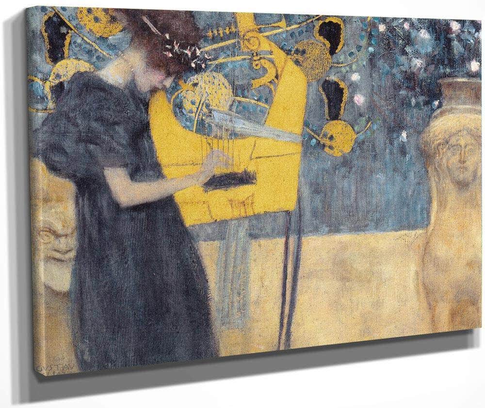 Music 1 1895 Allegory Neue Pinakothek By Gustav Klimt Fine Art Print