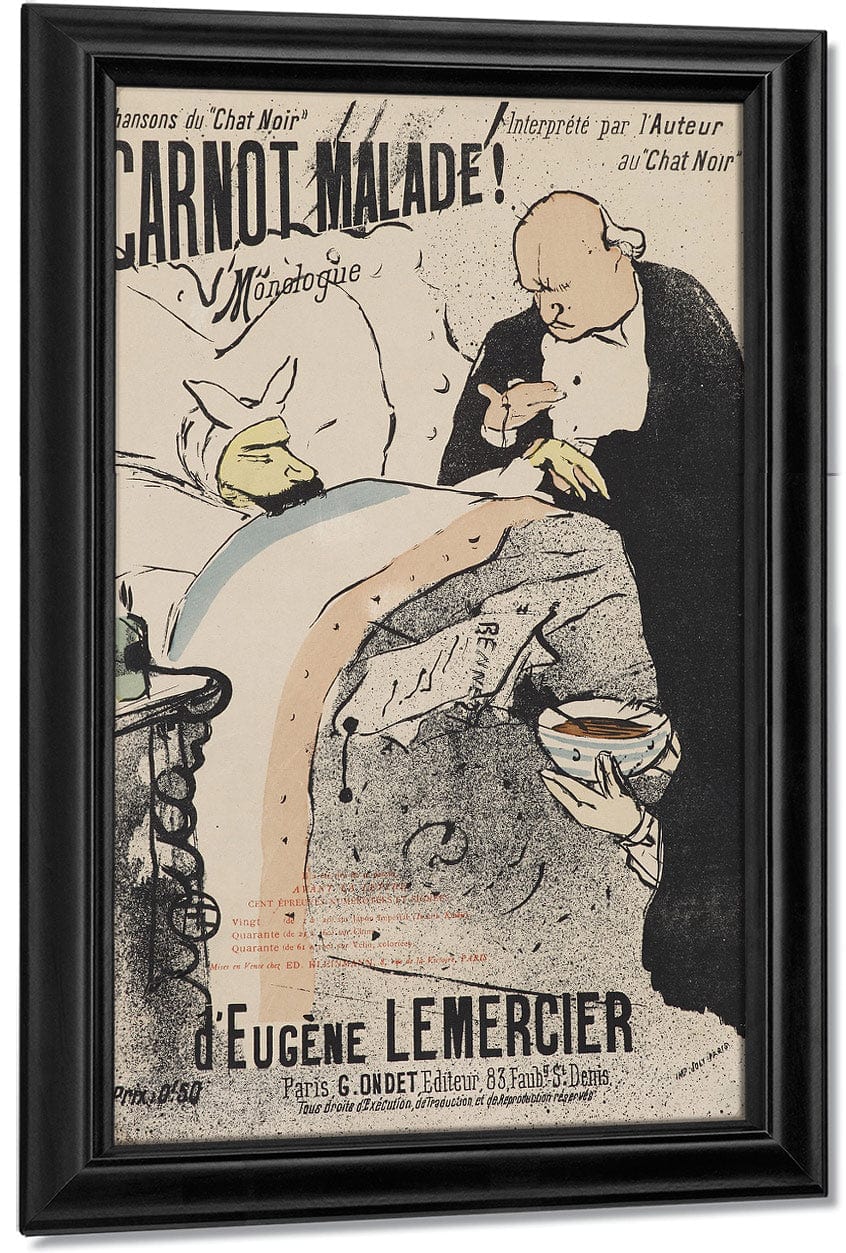 Music Sheet For Carnot Malade (Sick President Carnot) By Henri Marie Raymond De Toulouse Lautrec Monfa Fine Art Print