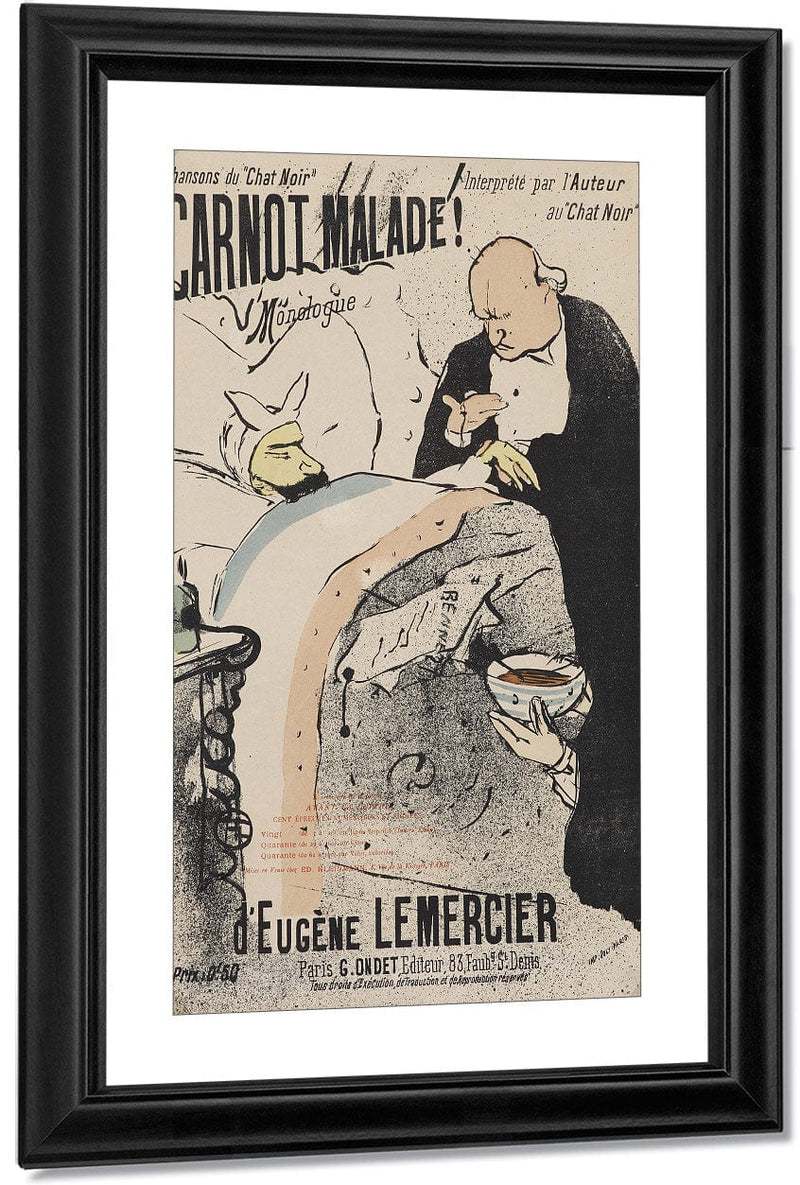 Music Sheet For Carnot Malade (Sick President Carnot) By Henri Marie Raymond De Toulouse Lautrec Monfa Fine Art Print