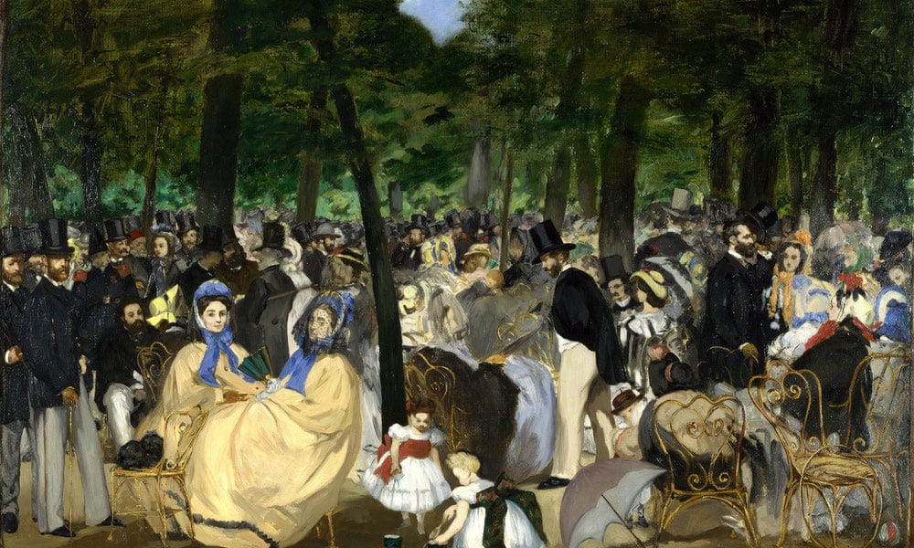 Musica En Las Tullerias 1862 7620X11810Mm National Gallery Small By Edouard Manet Fine Art Print