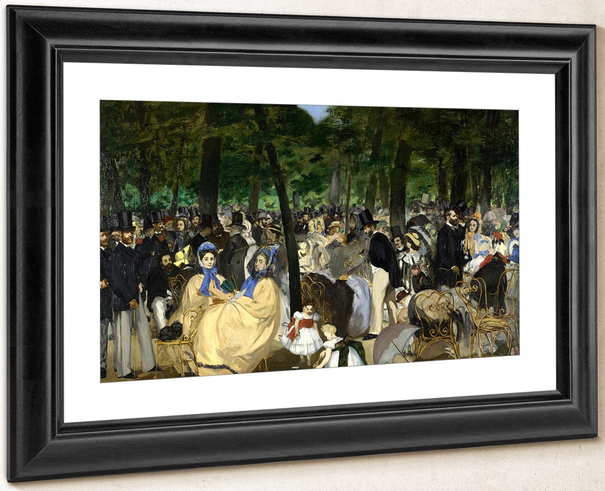 Musica En Las Tullerias 1862 7620X11810Mm National Gallery Small By Edouard Manet Fine Art Print