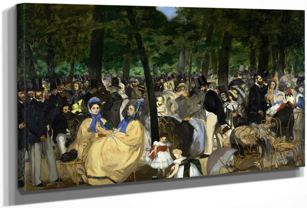 Musica En Las Tullerias 1862 7620X11810Mm National Gallery Small By Edouard Manet Fine Art Print