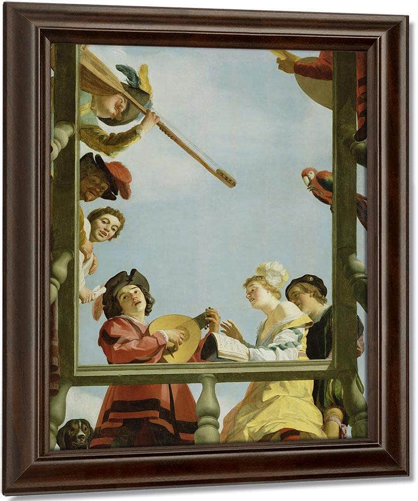 Musical Group On A Balcony By Gerrit Van Honthorst Fine Art Print