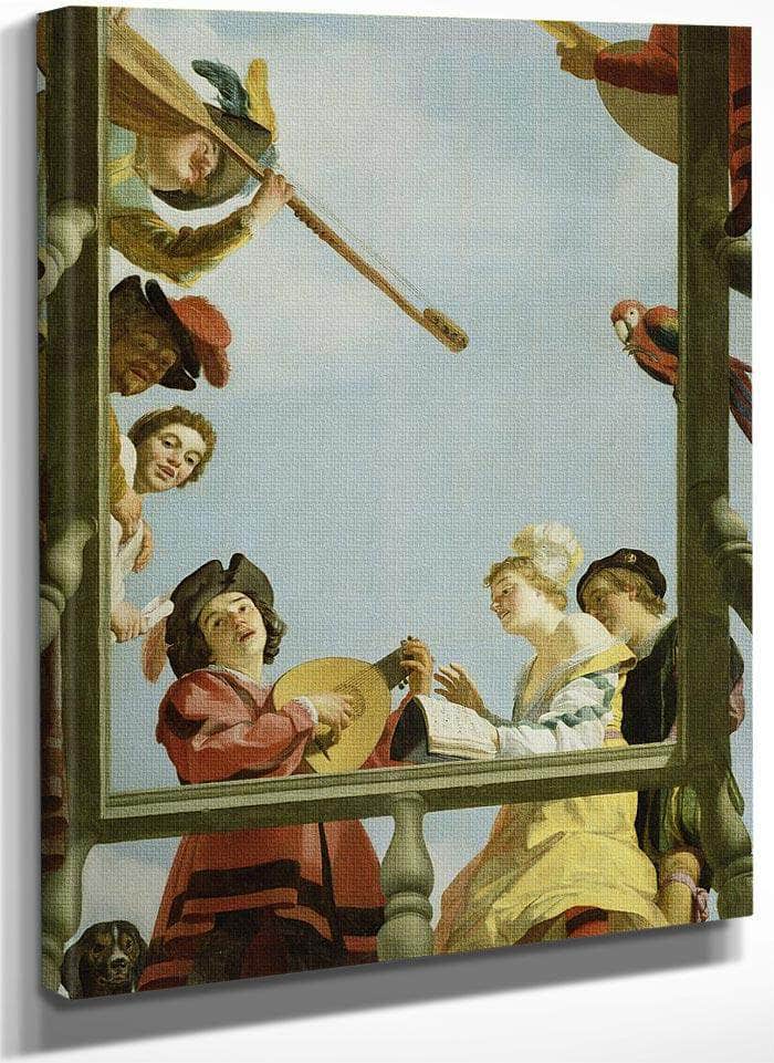 Musical Group On A Balcony By Gerrit Van Honthorst Fine Art Print