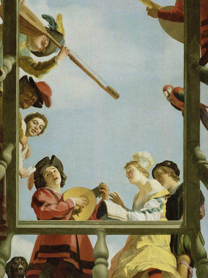 Musical Group On A Balcony By Gerrit Van Honthorst Fine Art Print